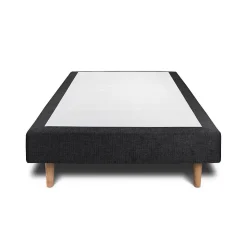 Sommier Tapissier Tissu Noir 90x200 H29cm
