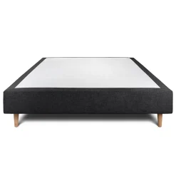 Sommier Tapissier Tissu Noir 150x200 H35cm