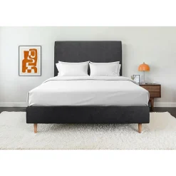 Sommier Tapissier Tissu Noir 135x190 H35cm