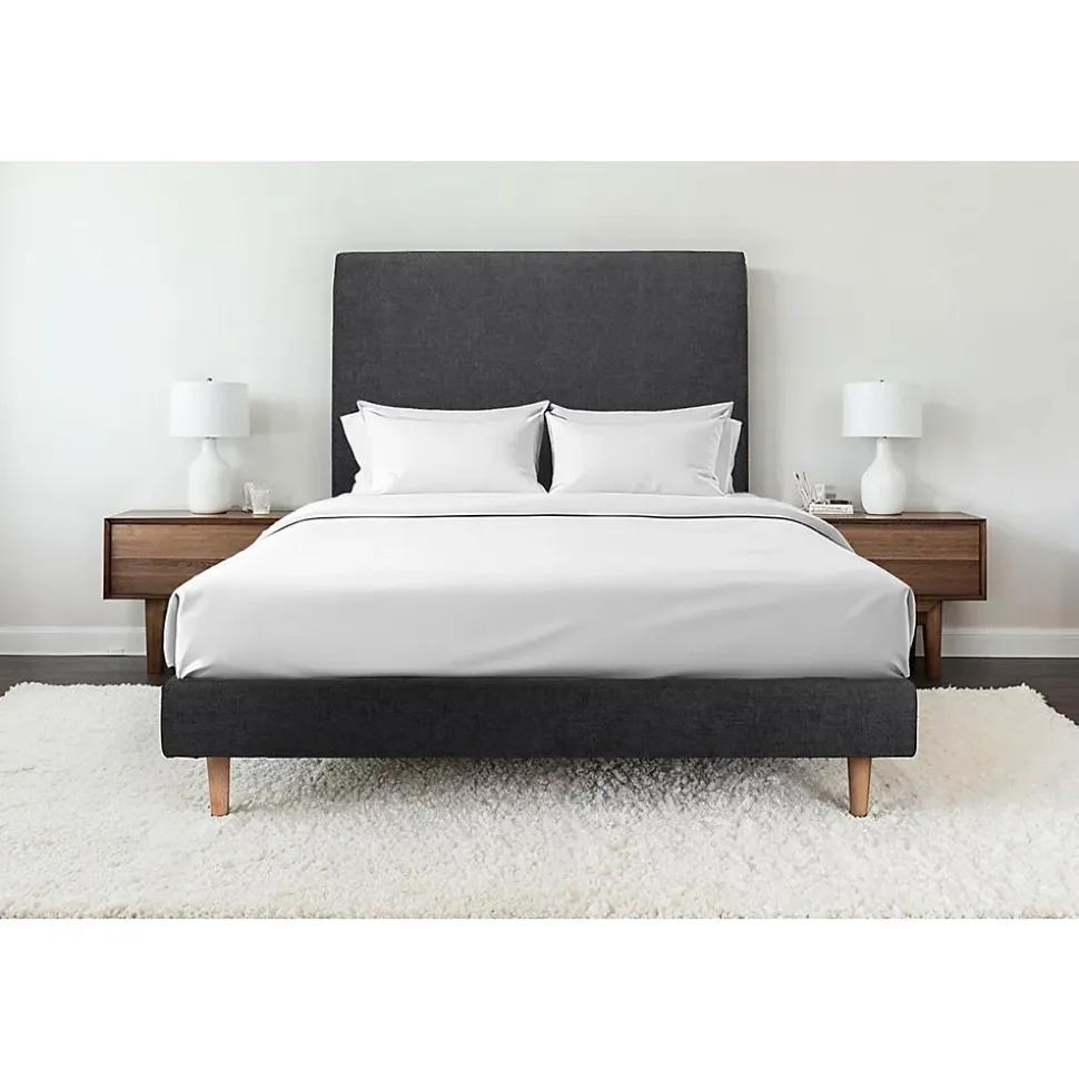 Sommier Tapissier Tissu Noir 160x200 H29cm