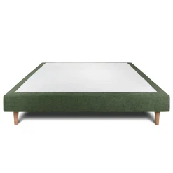 Sommier Tapissier Tissu Vert 135x190 H29cm