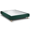 Sommier Tapissier Velours Vert 140x190 H35cm