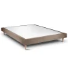 Sommier Tapissier Velours Taupe 135x190 H29cm