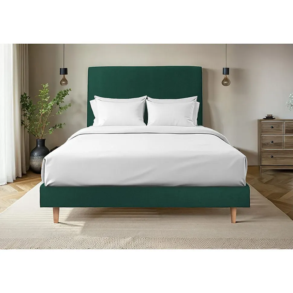 Sommier Tapissier Velours Vert 140x190 H29cm