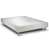 Sommier Tapissier Velours Gris clair 160x200 H35cm