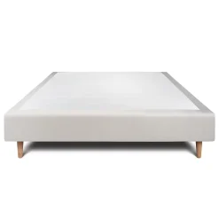 Sommier Tapissier Velours Gris clair 160x200 H35cm