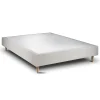 Sommier Tapissier Velours Gris clair 150x200 H35cm