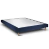 Sommier Tapissier Velours Bleu 150x200 H29cm
