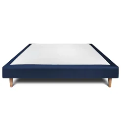 Sommier Tapissier Velours Bleu 150x200 H29cm