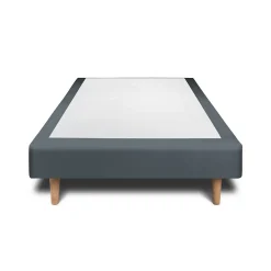 Sommier Tapissier Velours Gris anthracite 90x190 H29cm