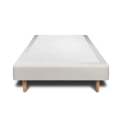 Sommier Tapissier Velours Gris clair 100x200 H35cm