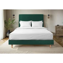 Sommier Tapissier Velours Vert 135x190 H29cm