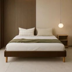 sommier tapissier 120x190 - 20 cm - 13 lattes - montage rapide et facile - revêtement facile d'entretien - SOMMIER GREGORY MARRON