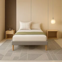 sommier tapissier 90x190 cm - 20 cm - 13 lattes - montage rapide et facile - revêtement facile d'entretien - SOMMIER GREGORY GRIS