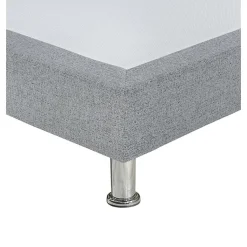Sommier tapissier 160x200 cm en tissu gris et pieds métal - REMIMOS