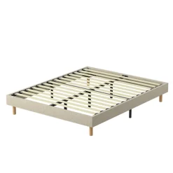 Sommier tapissier 140x190 cm 2x14 lattes, 9 pieds Hauteur du cadre 29 cm