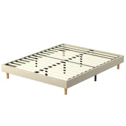 Sommier tapissier 160x200 cm 2x14 lattes,comfort,beige