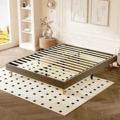 Sommier Tapissier 160x200cm , 14 lattes, Comfort, Brun