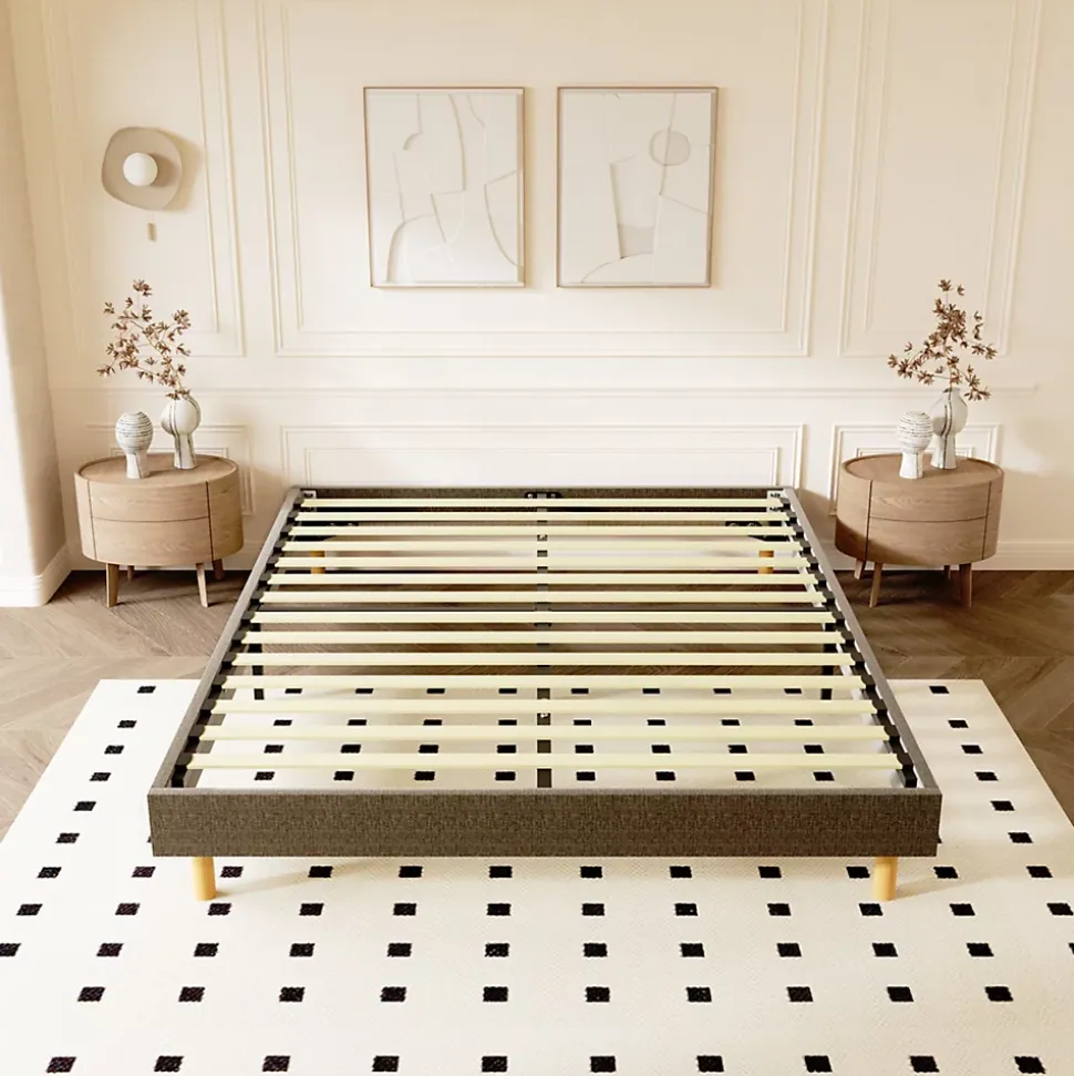 Sommier tapissier 140x200cm, 14 lattes, 9 pieds Hauteur du cadre 29 cm