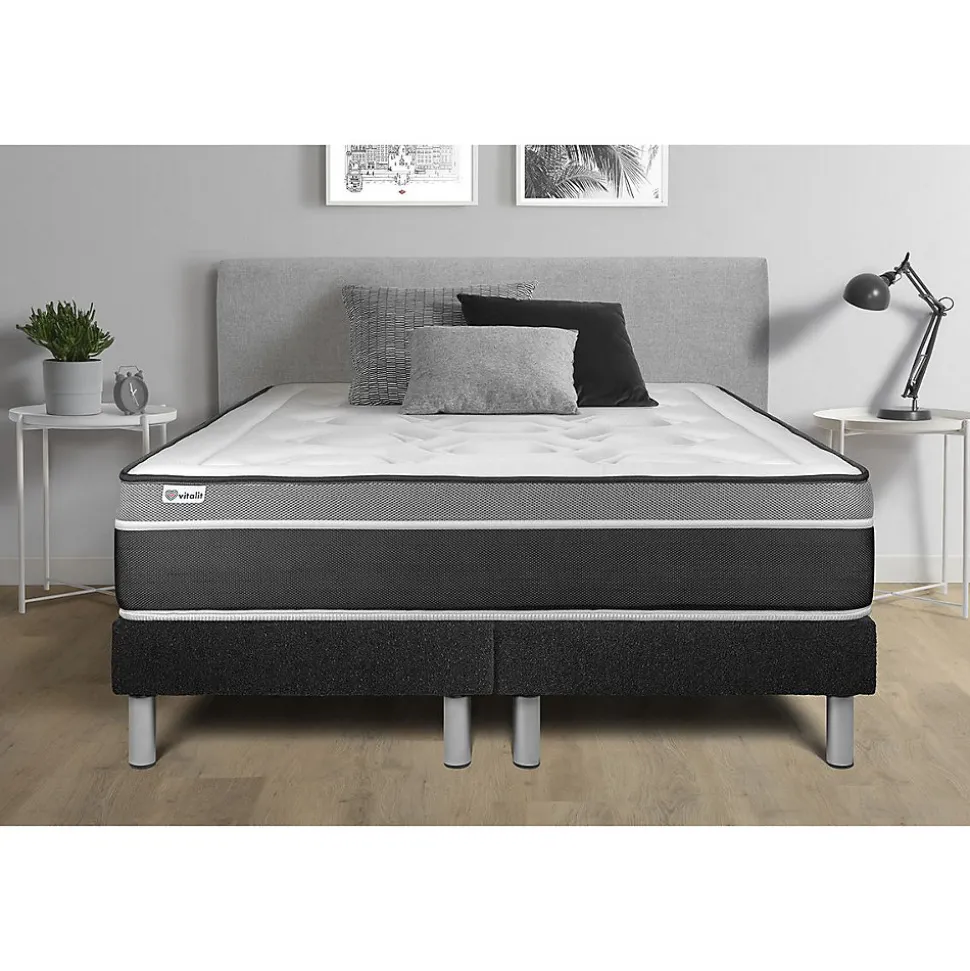 Sommier VITAL'SOM Noir 2 x 100 x 200 cm