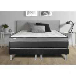 Sommier VITAL'SOM Noir 2 x 90 x 200 cm