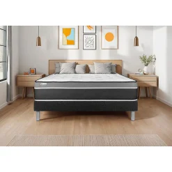 Sommier VITAL'SOM Noir 90 x 200 cm