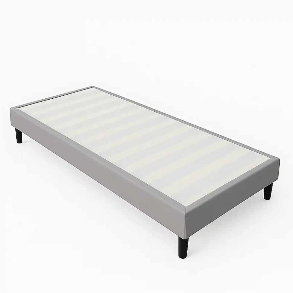 Sommier 90x190 - 20 cm - Déhoussable - 13 Lattes - Montage Rapide et Facile - Housse Lavable - Confort Optimal - Opale Gris