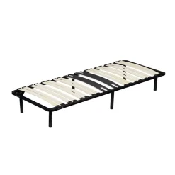 Sommier 70x190 - cadre metal - renforcé - confort optimal - montage facile - 6 pieds - 18 lattes 9 mm