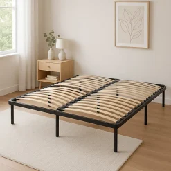 Sommier 140x200 Cadre à Lattes Renforcé en Metal 1,4 mm - Soutien Réglable avec 34 Lattes 9 mm et 3,5 cm - Confort Optimisé pour U