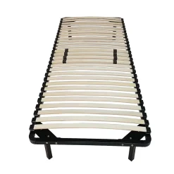 Sommier 80x190 Cadre à Lattes Renforcé Noir - Matériau Métal 1,4 mm - 34 Lattes 9 mm et 3,5 cm - Soutien Réglable - Confort Optimi