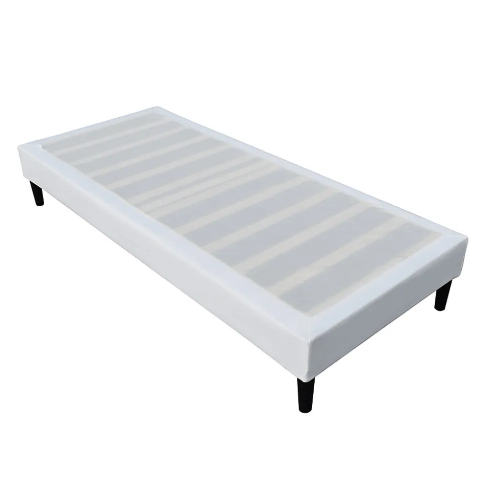 Sommier 90x190 cm - déhoussable - pieds 20 cm - 13 lattes - soutien ferme - confort - usage quotidien - blanc
