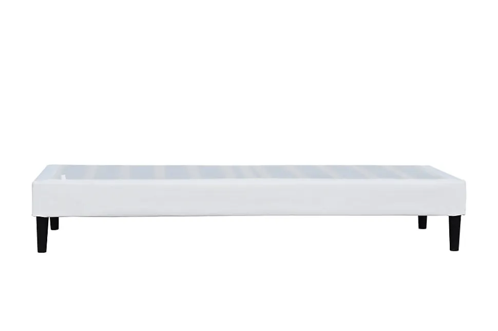 Sommier 90x190 cm - déhoussable - pieds 20 cm - 13 lattes - soutien ferme - confort - usage quotidien - blanc