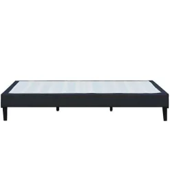Sommier 140x190 cm dehoussable noir - pieds 20 cm - 13 lattes - soutien ferme - confort - ideal pour - facile entretien