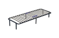 Sommier 140x190 cm Noir Cadre à lattes Renforcé - Compatible avec tous matelas - Soutien réglable - 17 lattes en 9mm - Structure m