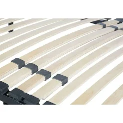 Sommier 120x200 cm Noir Cadre à lattes Renforcé 29 cm Soutien Réglable Métal Épaisseur 1,4 mm 34 Lattes 9 mm d'épaisseur Largeur 3