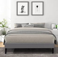 Sommier 200x200 cm Tapissier Déhoussable - 20 cm - 13 Lattes - Montage Rapide et Facile - Housse Lavable - Confort Optimal - Opale