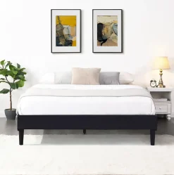 Sommier 120x190 Déhoussable - 20 cm - 13 Lattes - Montage Rapide - Entretien Facile - Confort Optimal - Design Moderne - Anna Noir