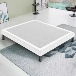 Sommier 160x200 Tapissier Déco Couleur Blanc Resistant Jusqu'à 120 Kg Par Personne