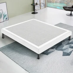 Sommier 160x190 Tapissier Déco Couleur Blanc Resistant Jusqu'à 120 Kg Par Personne