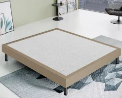 Sommier 120x190 Tapissier Déco Couleur Beige Resistant Jusqu'à 120 Kg Par Personne