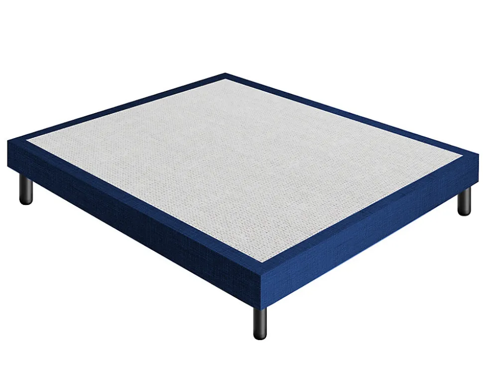 Sommier 120x190 Tapissier Déco Couleur Bleu Resistant Jusqu'à 120 Kg Par Personne