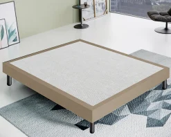 Sommier 120x200 Tapissier Déco Couleur Beige Resistant Jusqu'à 120 Kg Par Personne