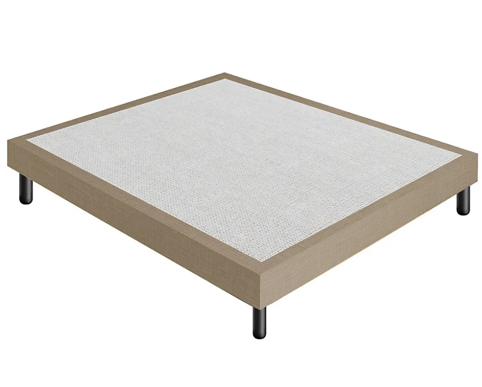 Sommier 120x200 Tapissier Déco Couleur Beige Resistant Jusqu'à 120 Kg Par Personne