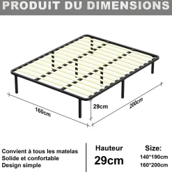 Sommier 160x200cm Hauteur de 29 cm