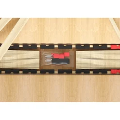 Sommier ZITTARO 28 lattes 90x200 cm Finition chene et noir Soutien ferme et design sobre