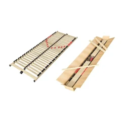 Sommier ZITTARO 28 lattes 70x200 cm Finition chene et noir Confort et robustesse