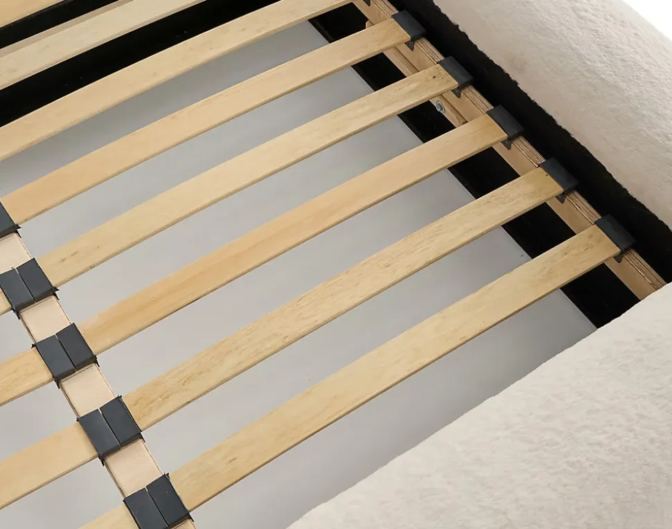 Sunset - lit coffre - 140x190 cm - sommier inclus - en fausse fourrure - Lisa Design