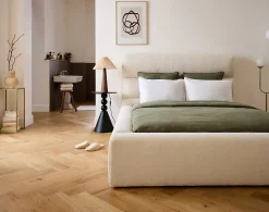 Sunset - lit coffre - 140x190 cm - sommier inclus - en fausse fourrure - Lisa Design