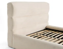 Sunset - lit coffre - 140x190 cm - sommier inclus - en fausse fourrure - Lisa Design