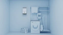 Support mural MeacoDry Arete 10L/12L. Installation sûre, robuste, compacte. Montage facile et stable.